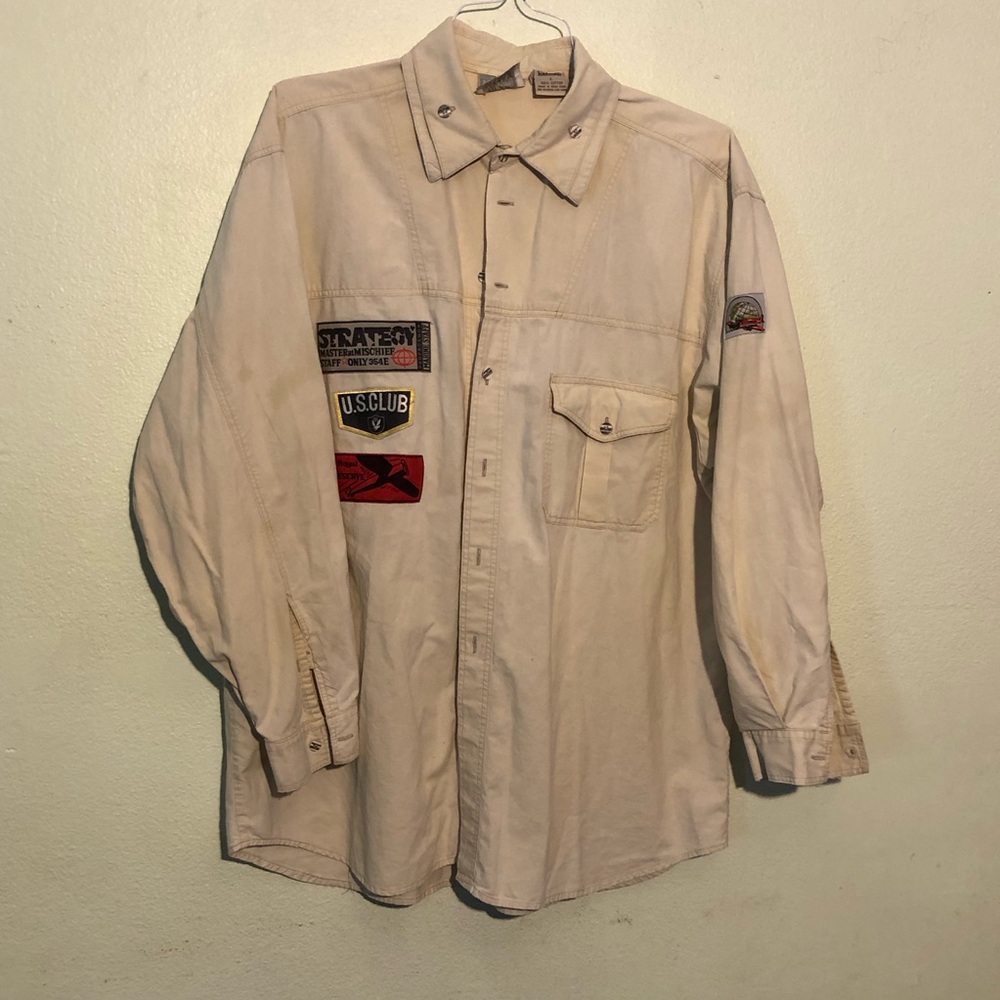 Emporio Gitano vintage long sleeve Unique Double Collar airplane marine U.S.